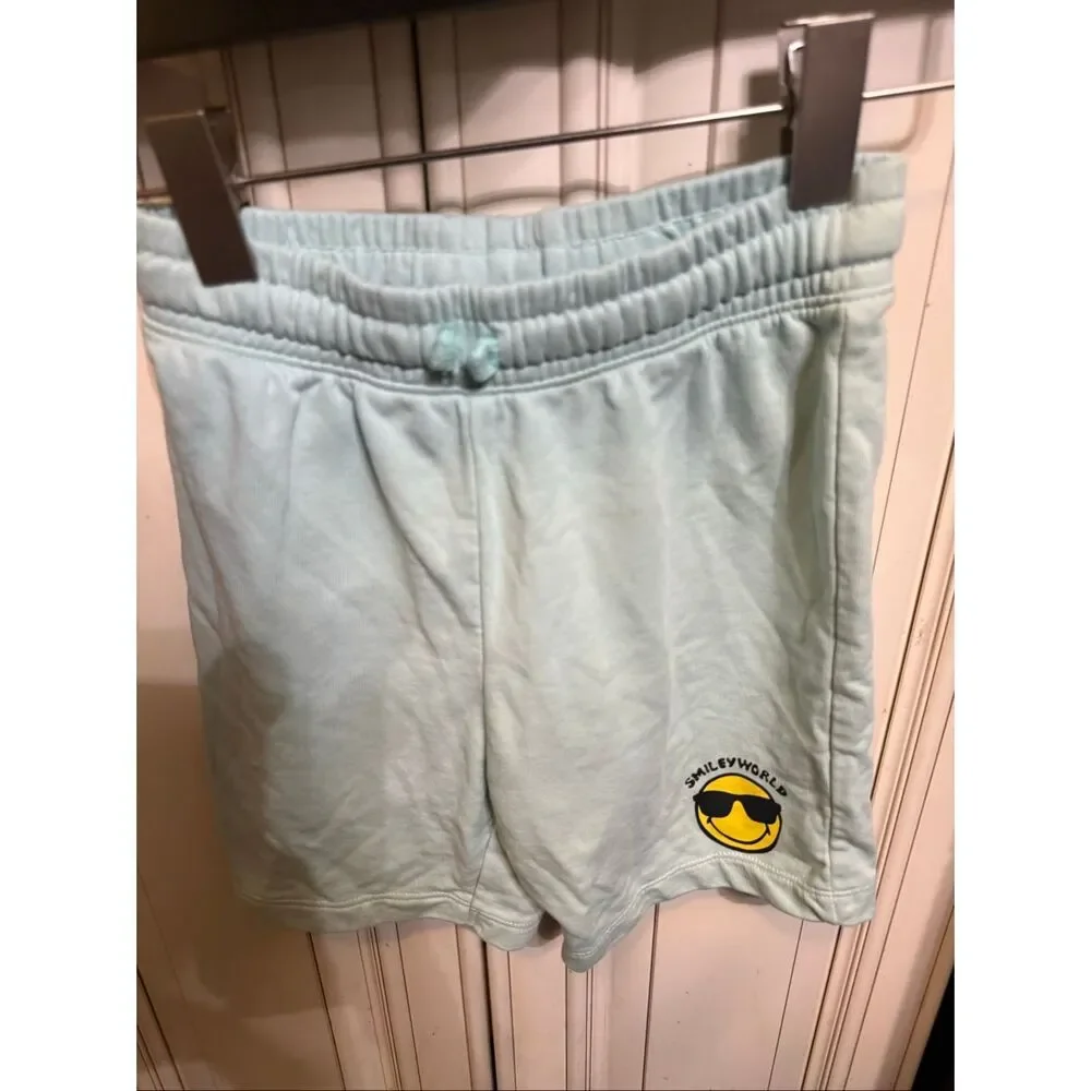 H&M Girls Smiley World Sleeveless Top and Short Outfit Sets White Green Size 6-7
